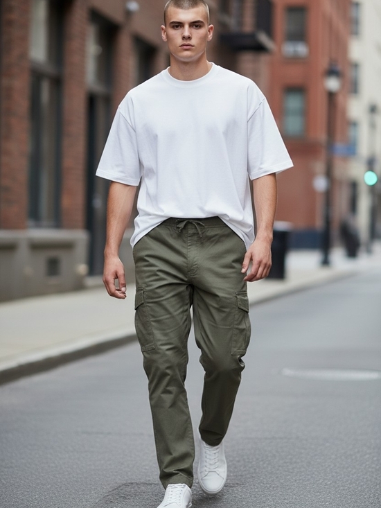 csg Other - Men's Olive Cargo Pants with Drawstring Waist